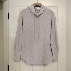 Prana Sweater Womens Drawstring Cowl Neck Long Sleeve Lightweight Oatmeal XS